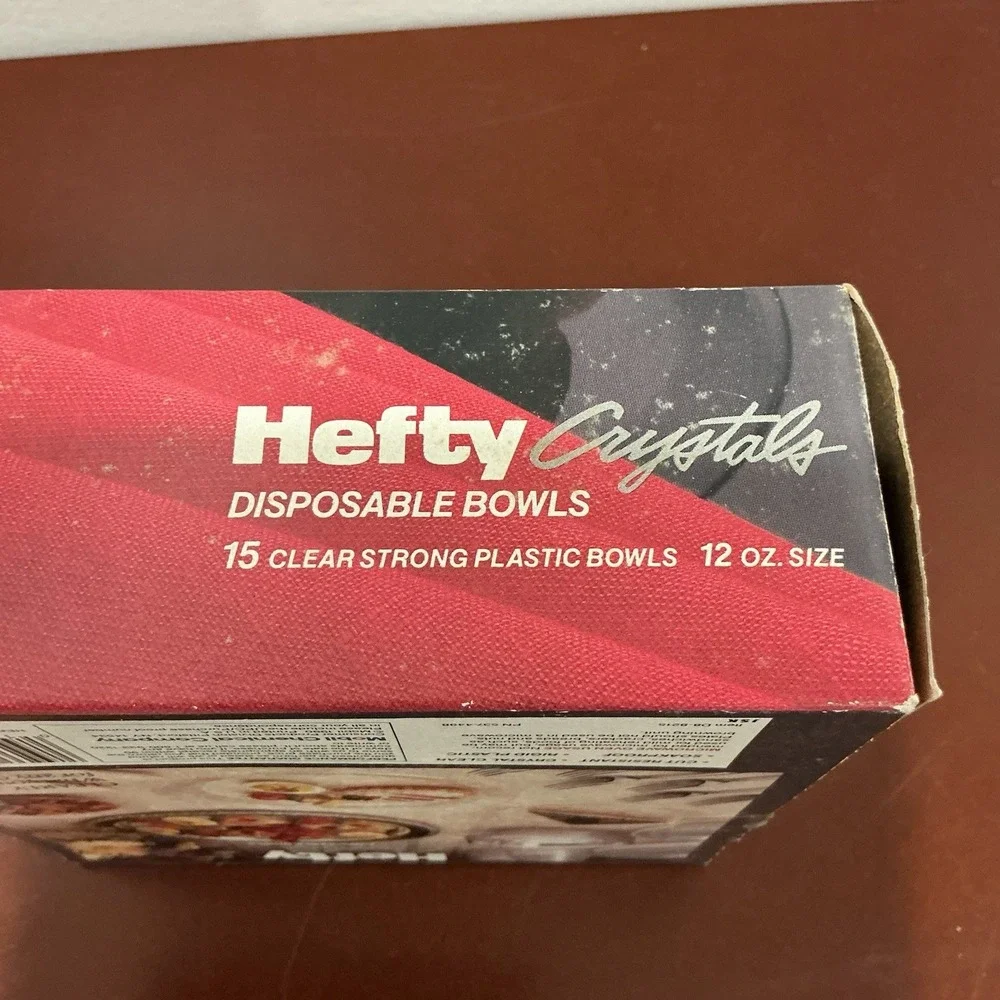Hefty Crystal 1990 15 Disposable Bowls Variety pack New Old Stock Sealed Vintage